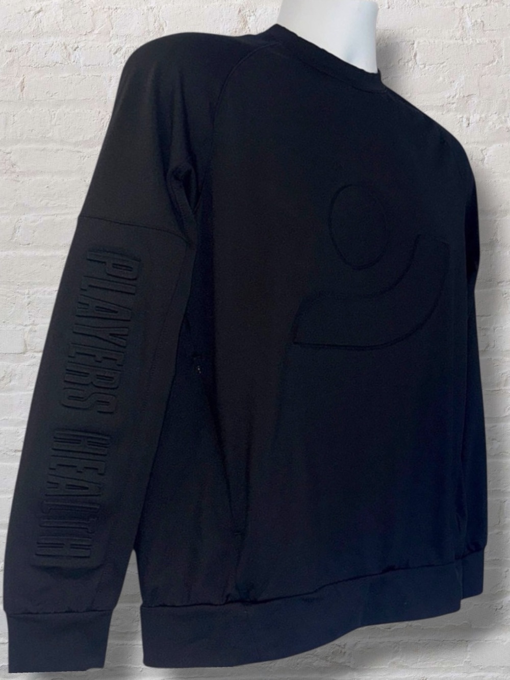 UNRL Players Health Crewneck Sweatshirt Black Size Small Performance Logo